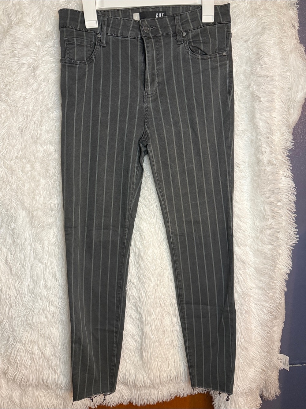 Kut from the Kloth Black Charcoal Pinstripe Skinny Jeans